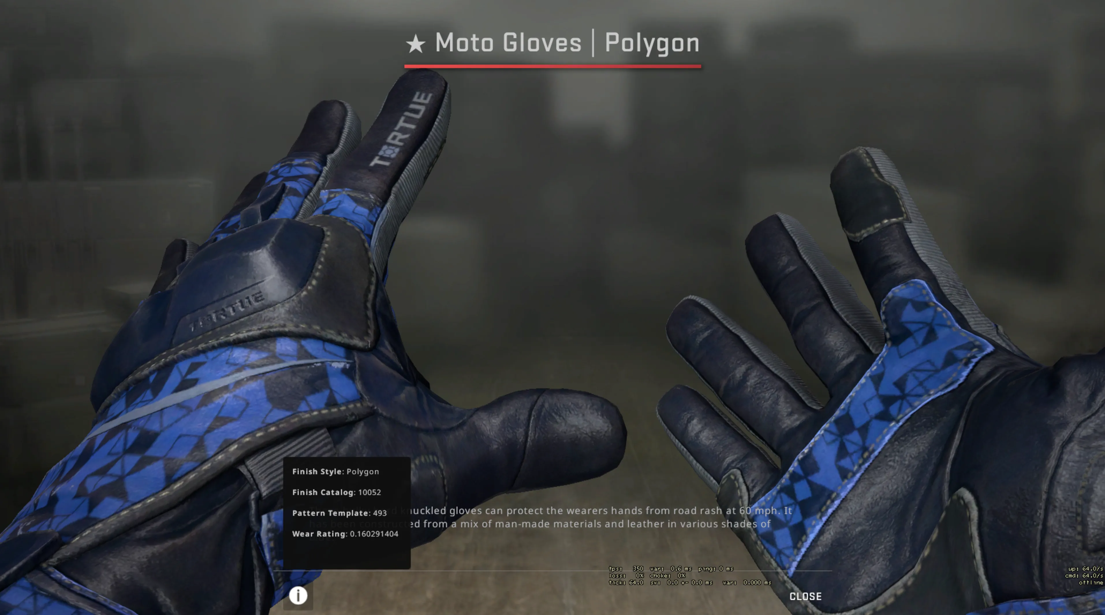 Moto Gloves Polygon and gamma doppler knife